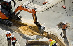 Digging at Construction Site